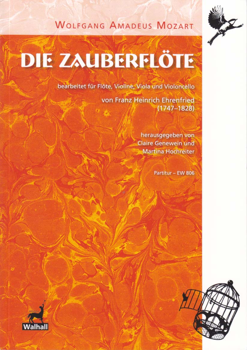 Mozart, Zauberflote (Fl,Vn,Va,Vc) Score (Walhall)