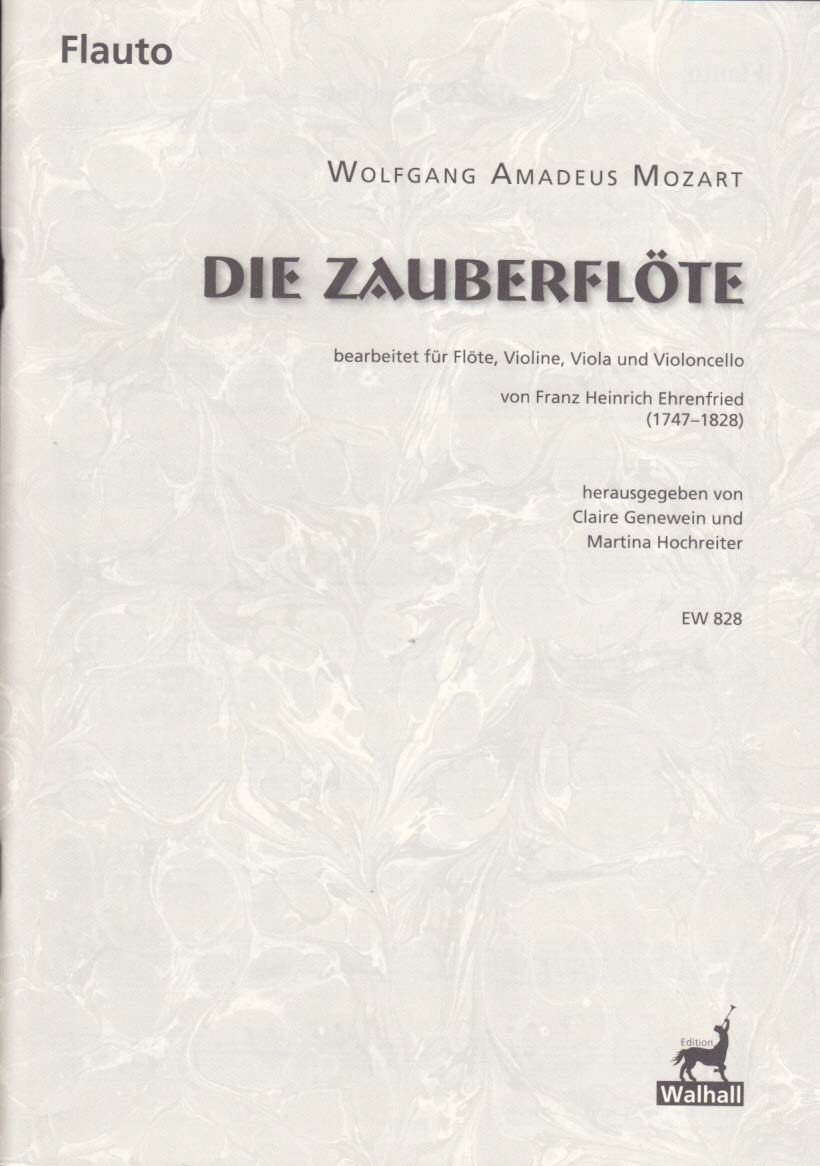 Mozart, Zauberflote (Fl,Vn,Va,Vc) Parts (Walhall)
