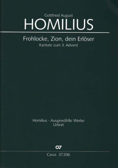 Homilius, Frohlocke, Zion, dein Erloser (Carus)