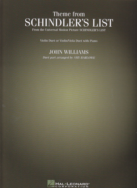Williams, Schindler's List (Vn,Vn/Va,Pf) (Hal Leonard)