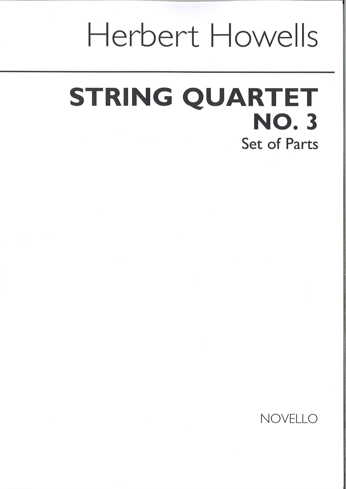 Howells, String Quartet No. 3 Gloucester (Novello)