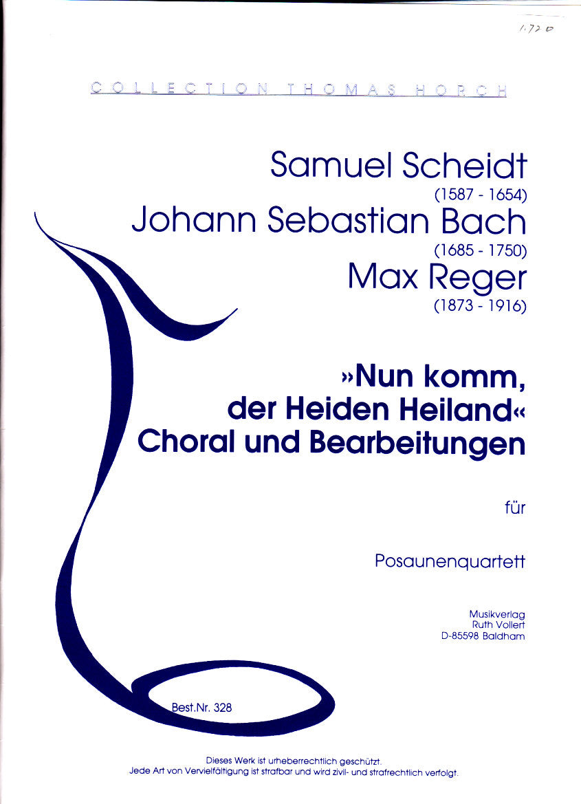 Scheidt/Bach/Reger, Nun komm, der Heiden (Ruth Vollert, Musikverlag)