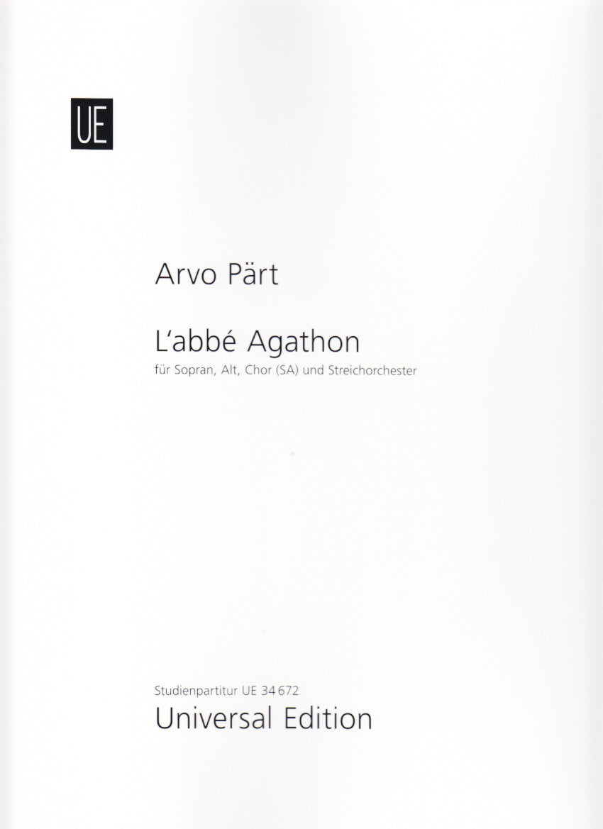 Part, Abbe Agathon (SA Choir,Str.Orch) (Universal)