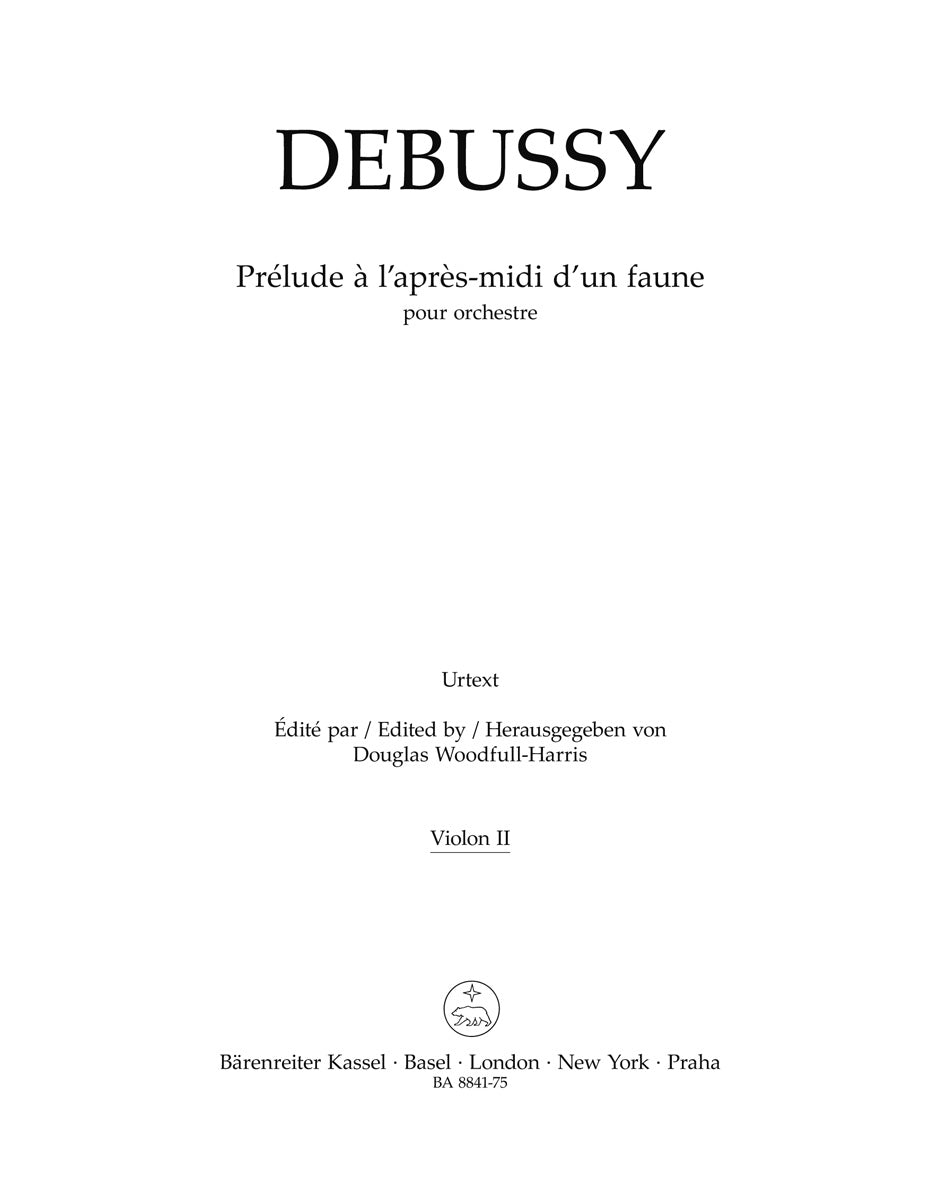 Debussy, Prelude a l'apres-midi Vn II (Barenreiter)