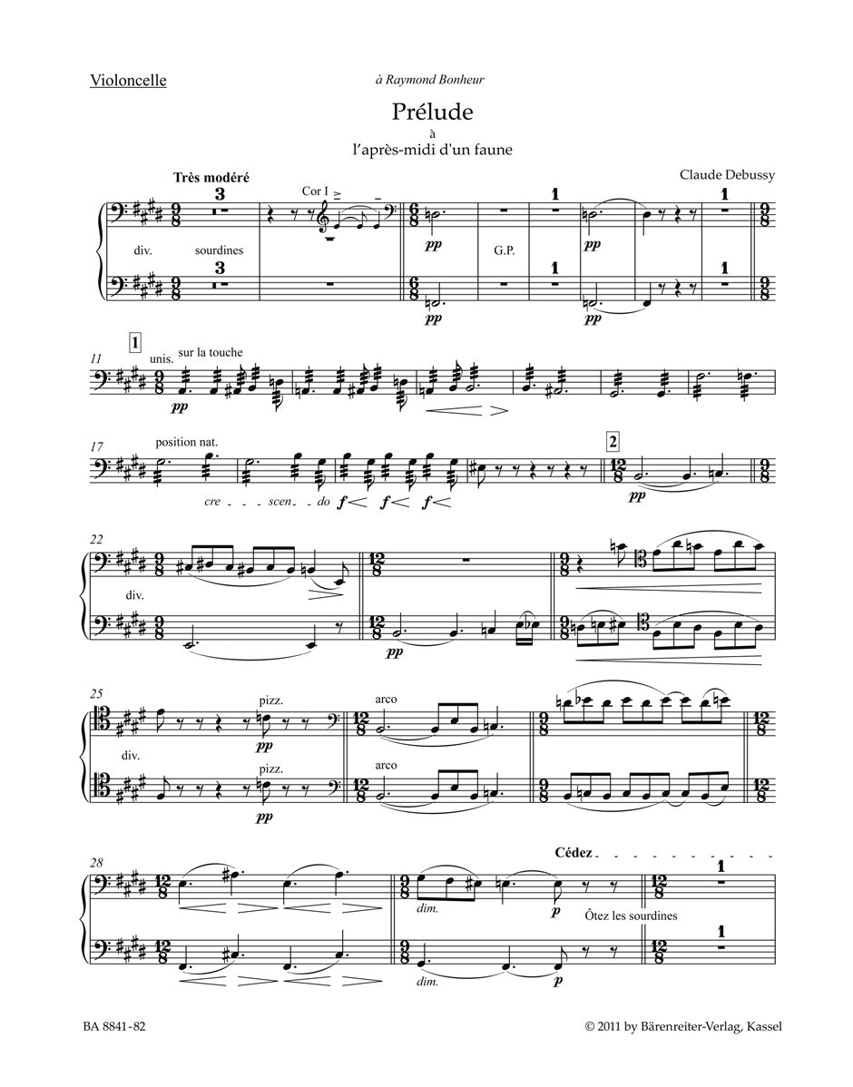 Debussy, Prelude a l'apres-midi Vc (Barenreiter)