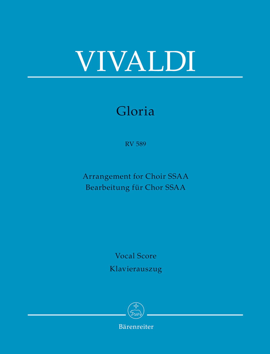 Vivaldi, Gloria RV 589 in D (SSAA,Kbd) (Barenreiter)
