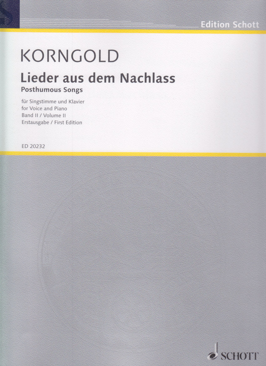 Korngold, Lieder aus dem Nachlass 2 (Schott)