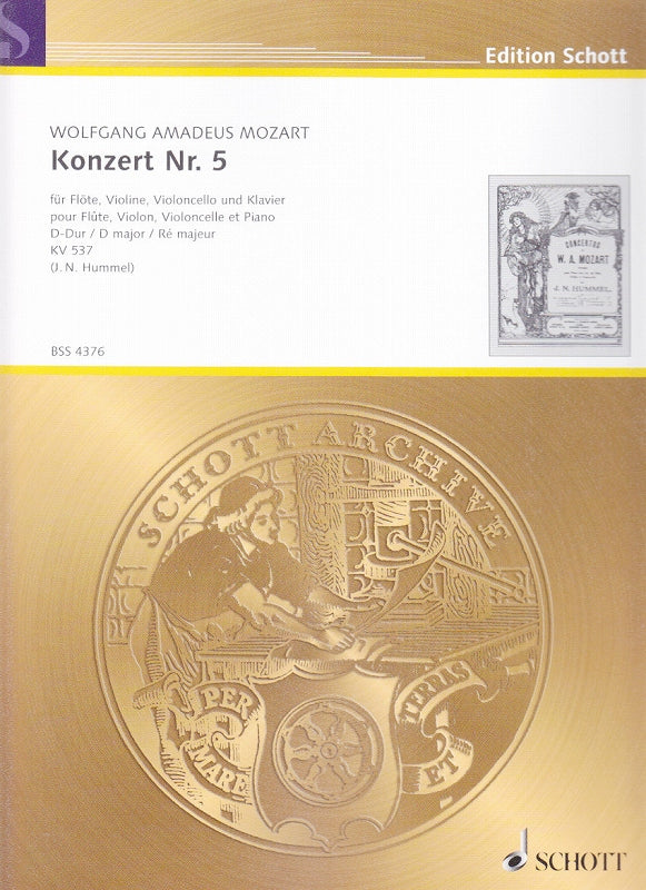 Mozart, Concerto KV 537 (Pf,Fl,Vn,Vc) (Schott)