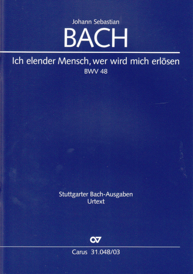 Bach, Kantate Nr. 48 'Ich elender [G/E] (Carus)