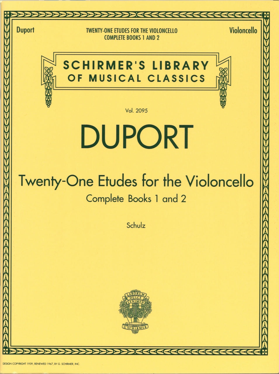 Duport, 21 Etudes, Complete (Schultz) (G.Schirmer)