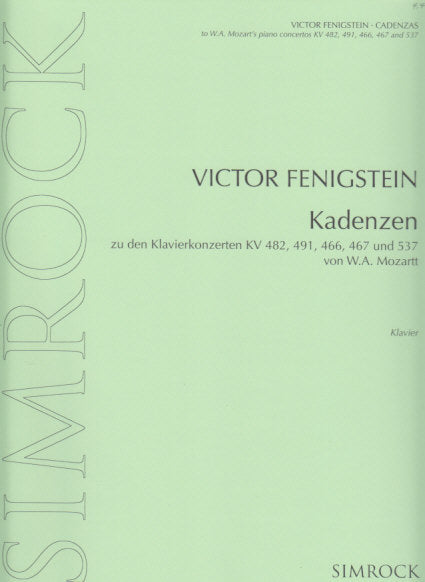 Mozart, Concerti 20-24, 26 Cadenzas (Benjamin/Simrock)