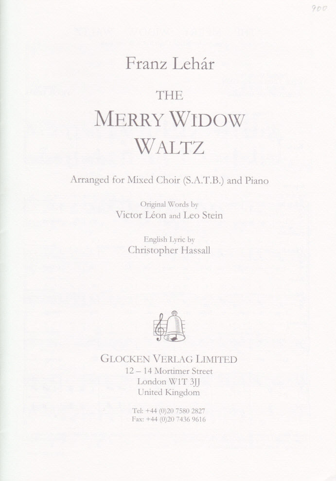 Lehar, Merry Widow Waltz [E} (SATB,Pf) (Glocken)