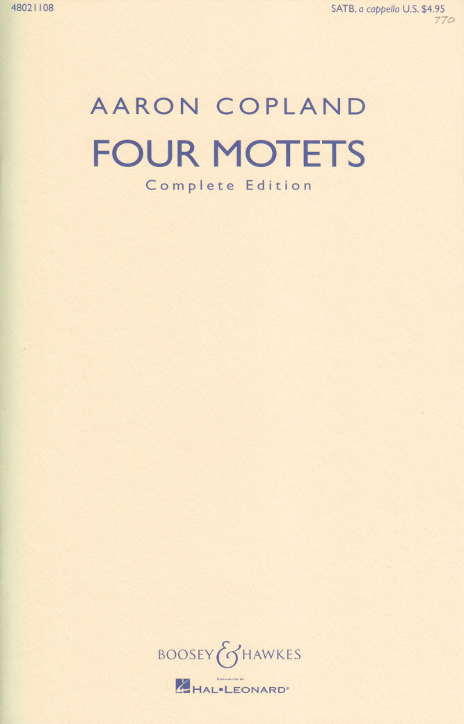 Copland, 4 Motets (SATB a cappella) (Boosey)