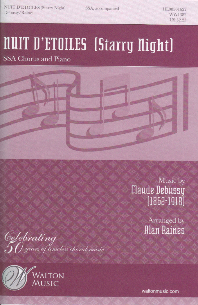 Debussy, Nuit d'etoile (SSA,Pf) [F] (Walton Music/GIA Publications)