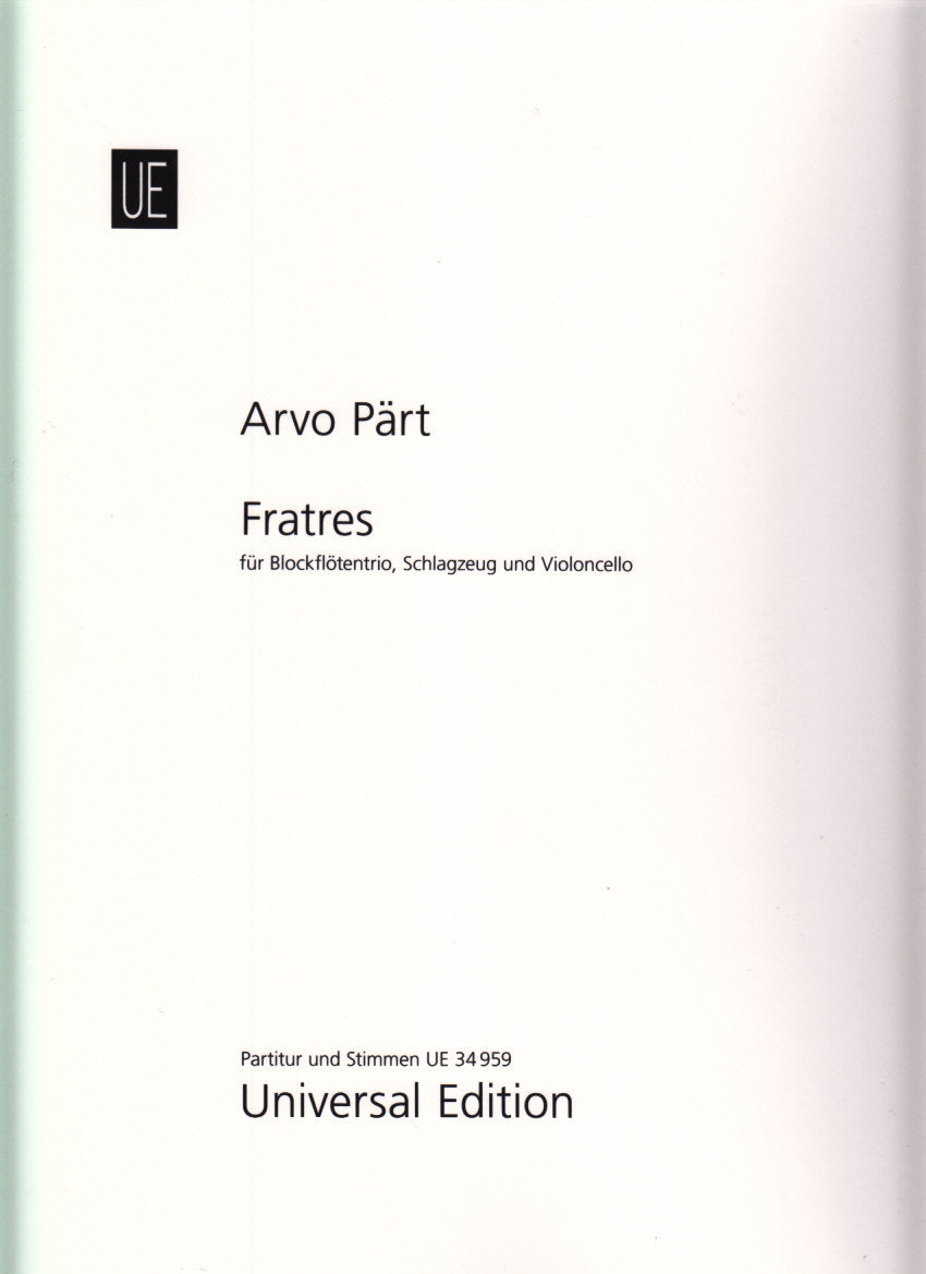 Part, Fratres (3Rec,Perc,Vc/VdG) (Universal)