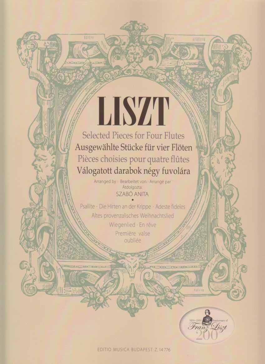 Liszt, Selected Pieces for 4 Flutes (Editio Musica Budapest)