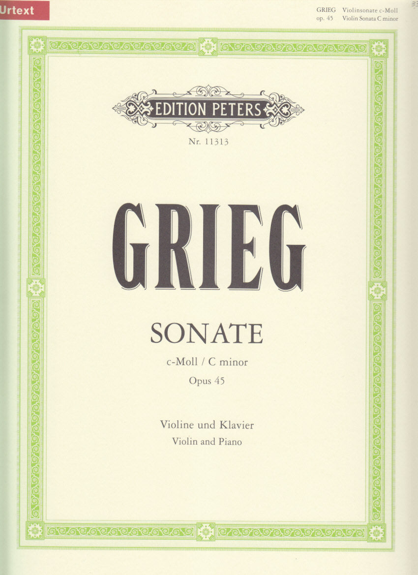 Grieg, Sonata No. 3, op. 45 (Benestad) (Peters)