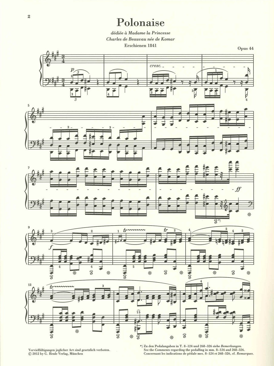 Chopin, Polonaise op. 44 in f# (1841) (Henle)