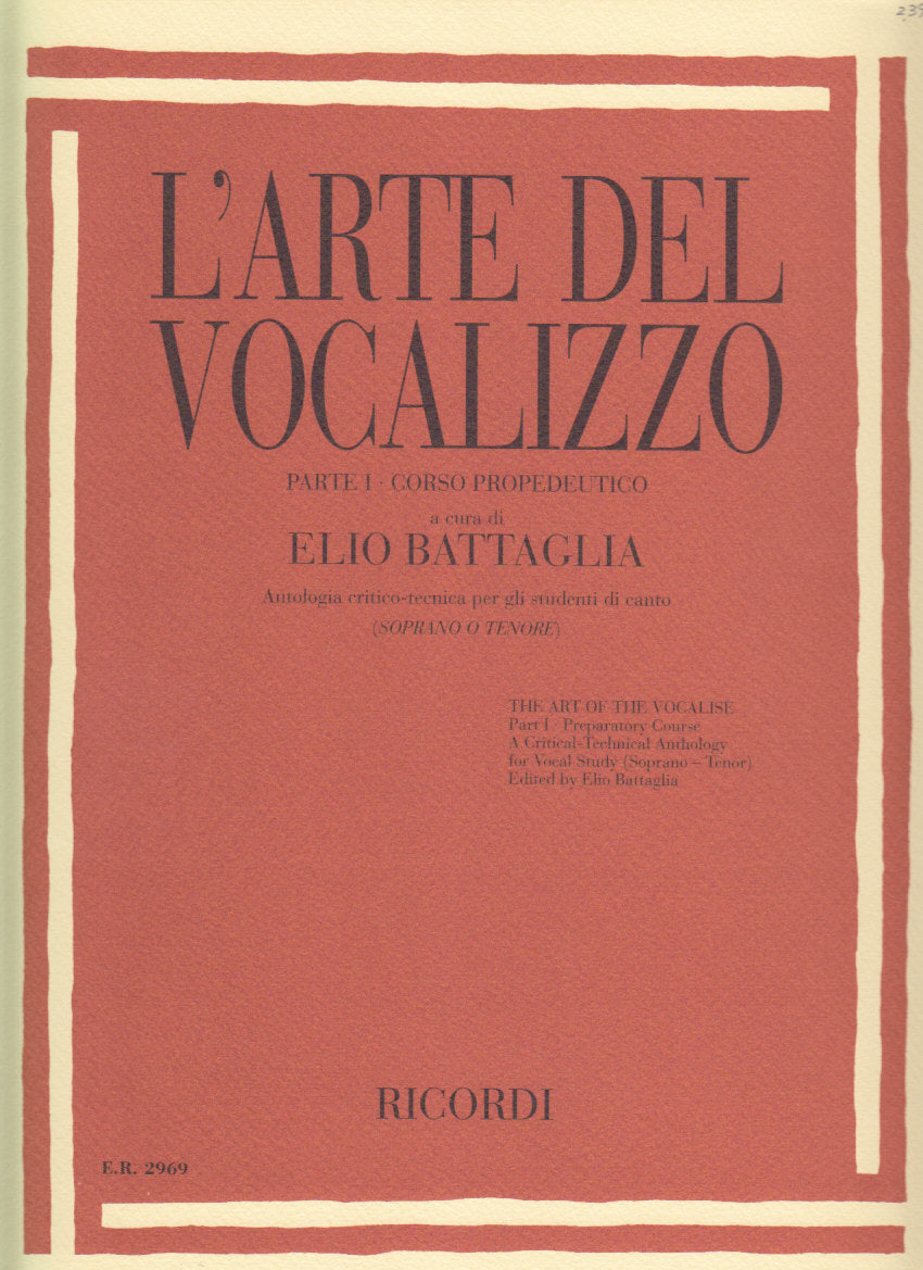 Battaglia, Arte del vocalizzo 1 (Sop/Ten (Ricordi)