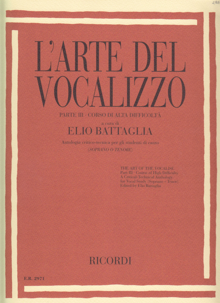 Battaglia, Arte del vocalizzo 3 (Sop/Ten (Ricordi)