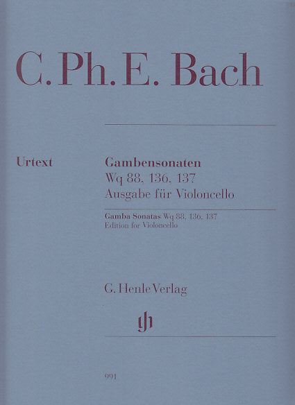 Bach,C.P.E., Sonatas Wq 88, 136, 137 (Henle)
