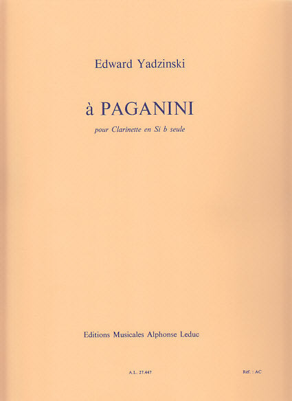 Yadzinski, A Paganini (Cl Solo) (Leduc)