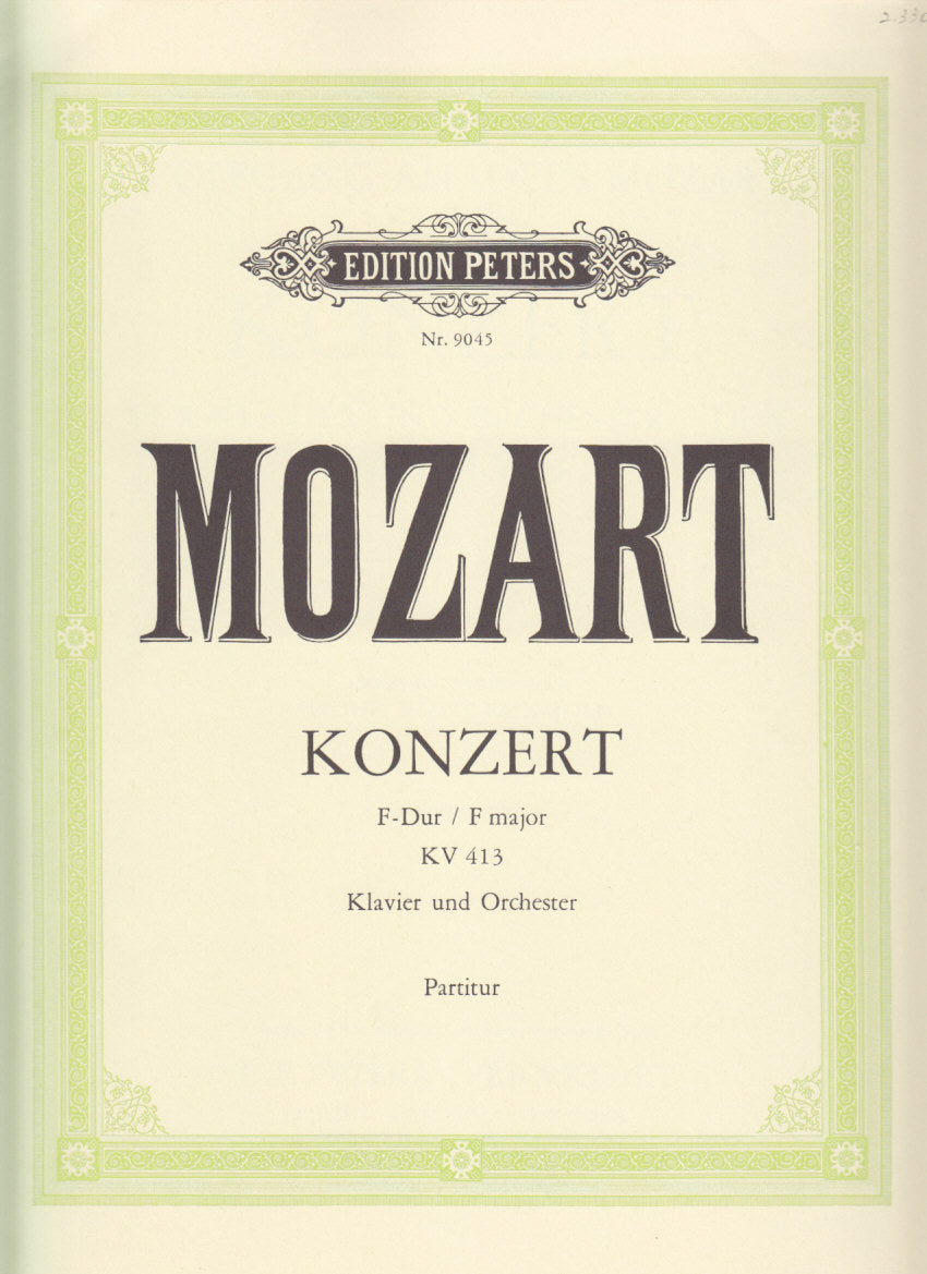 Mozart, Concerto for Piano KV 413 (Peters)