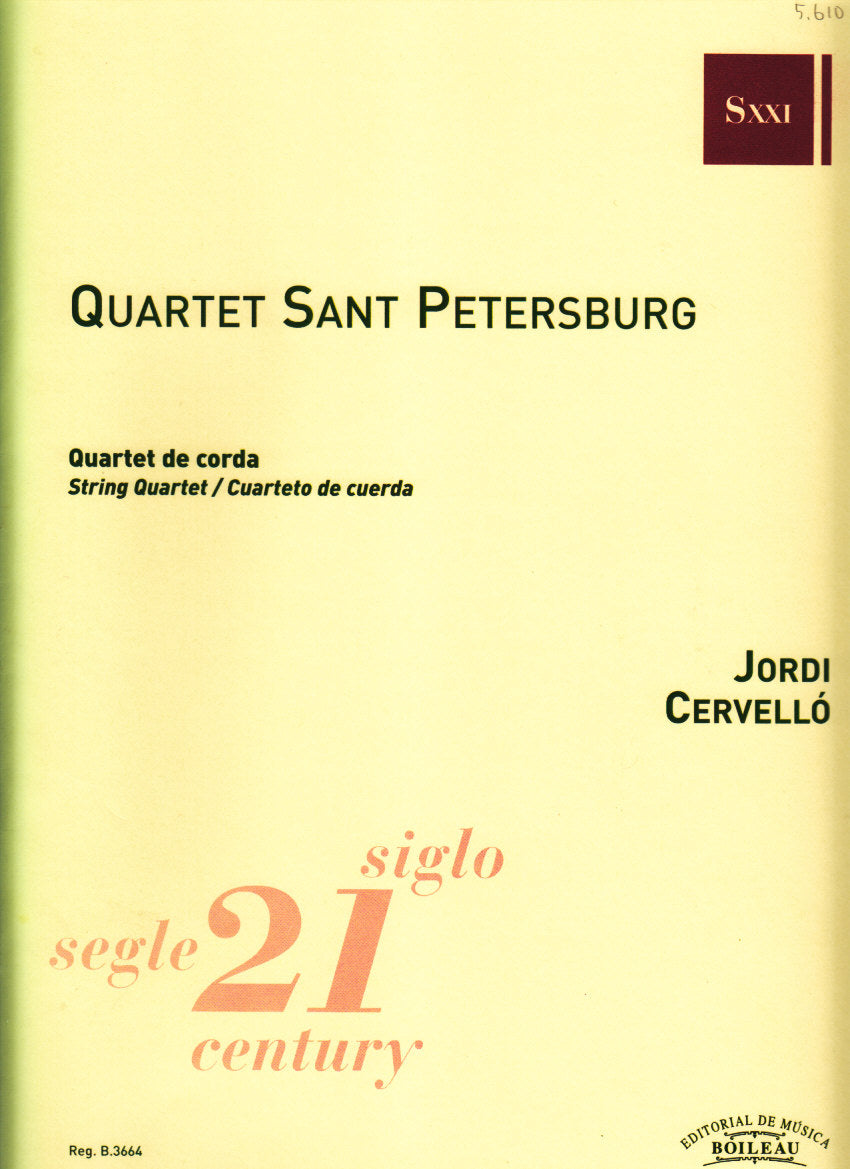 Cervello, Quartet Sant Petersburg (Boileau)