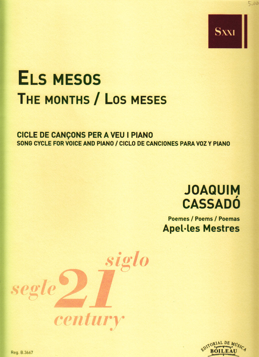 Cassado,J., Mesos. Cicle de cancons (Boileau)