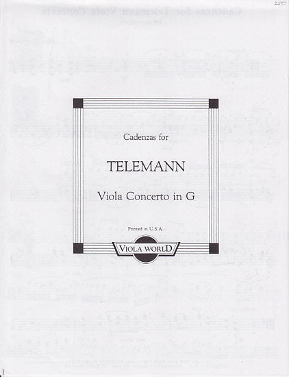 Telemann/Arnold, Cadenzas for Va conc (Viola World)
