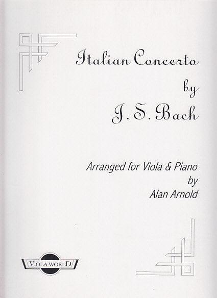 Bach, Italian Concerto (Viola World)