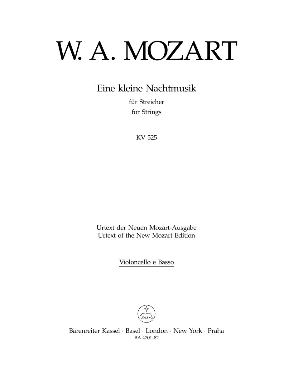 Mozart, Eine kleine Nachtmusik: Vc/CB (Barenreiter)