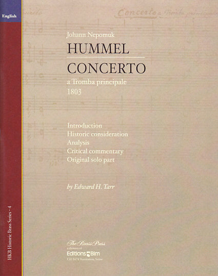 Hummel, Concerto: Commentary (Tarr)[E] (Bim)