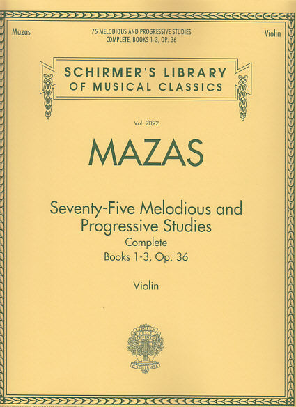 Mazas, 75 Melodious & Progress. Studies (G.Schirmer)