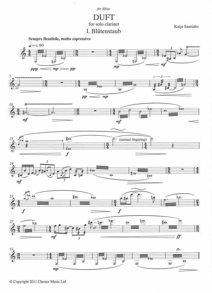Saariaho, Duft (2011) (Cl Solo) (Chester)