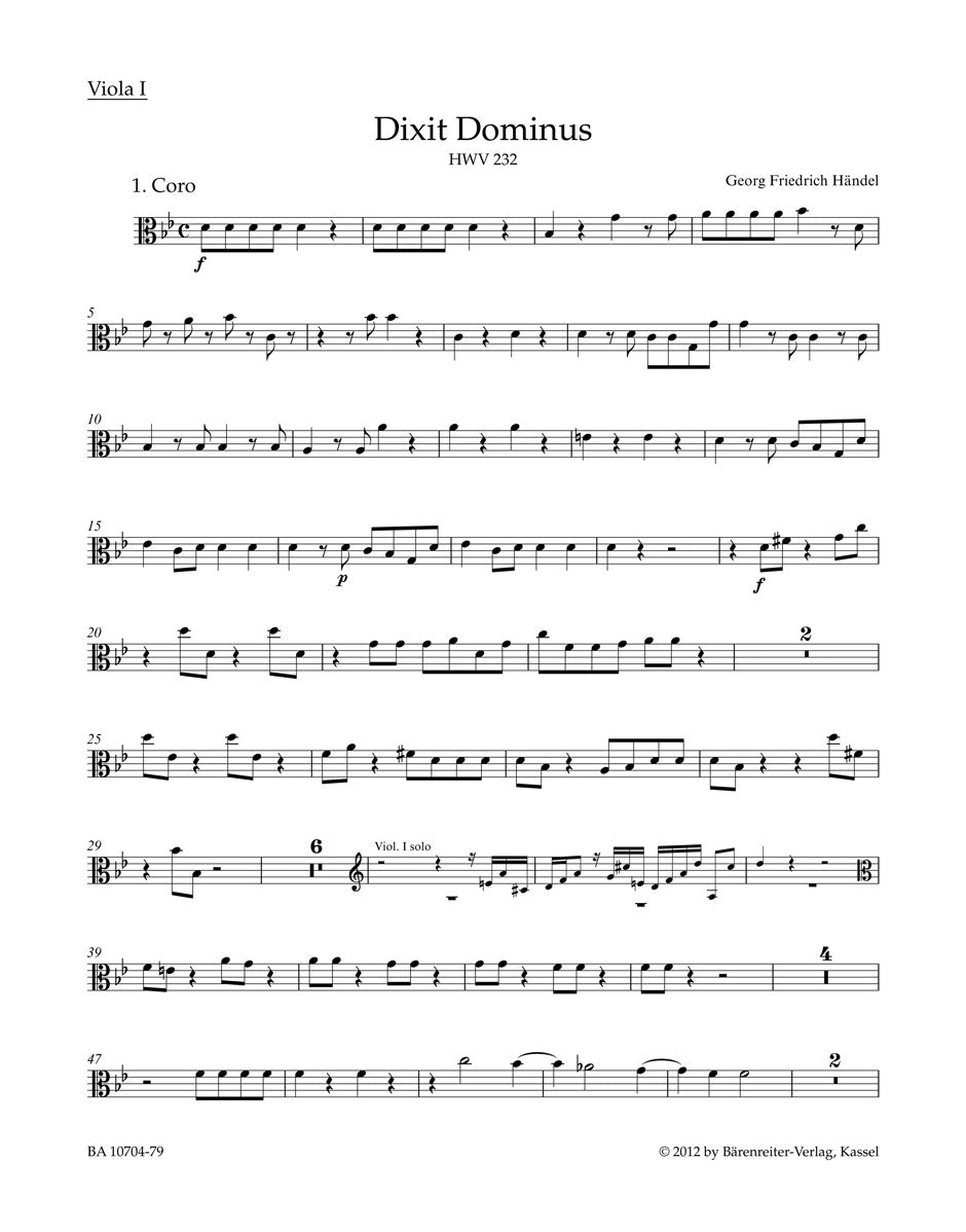 Handel, Dixit Dominus HWV 232 (Va I) (Barenreiter)