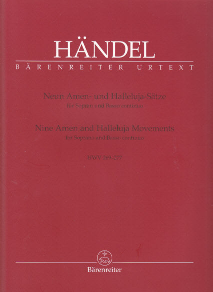 Handel, Amen & Halleluja Movts. (Sop,Bc) (Barenreiter)