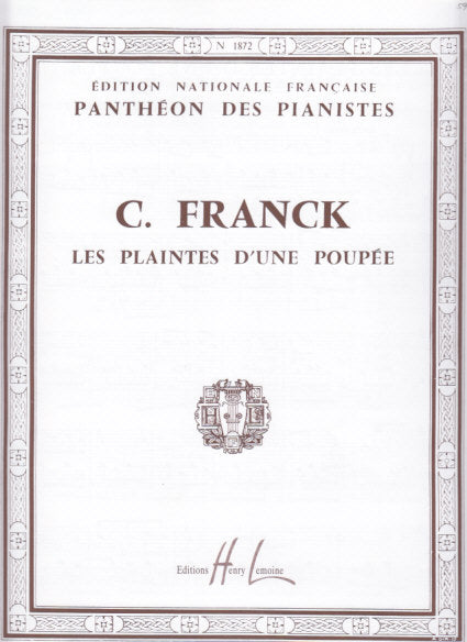 Franck, Plaintes d'une poupee (Lemoine)