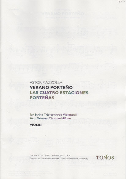 Piazzolla, Verano porteno, Trio (Parts) (Tonos)