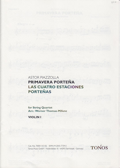 Piazzolla, Primavera portena, Quartet (P (Tonos)