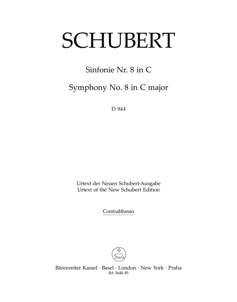 Schubert, Symphony No. 8[9] Contrabass (Barenreiter)