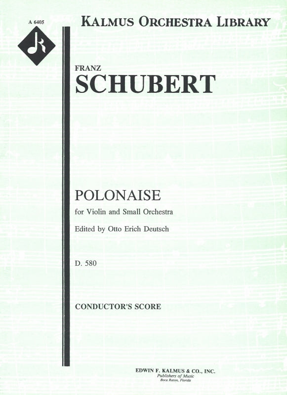 Schubert, Polonaise D 580 (Full Score) (E.F.Kalmus)
