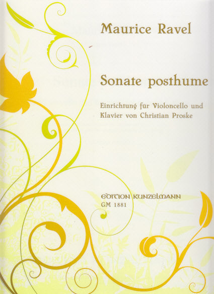 Ravel, Sonate posthume (Vc,Pf) (Kunzelmann)