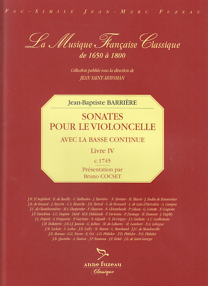 Barriere, Sonates pour violoncelle IV (Fuzeau)