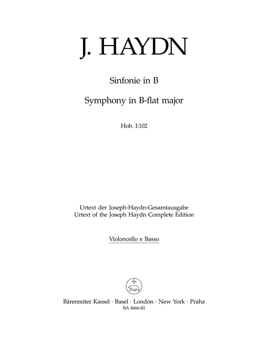 Haydn, Symphony No. 102 Vc/CB (Barenreiter)
