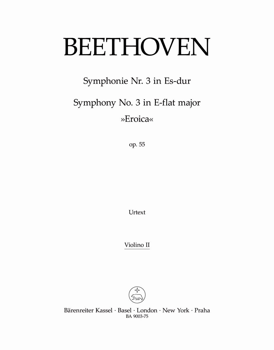 Beethoven, Symphony No. 3 Violin II (Barenreiter)