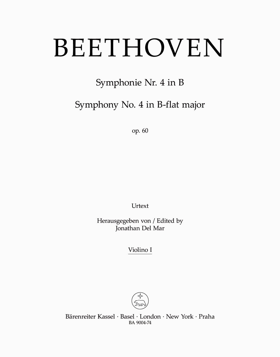 Beethoven, Symphony No. 4 Violin I (Barenreiter)