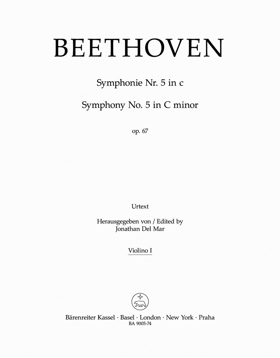 Beethoven, Symphony No. 5 Violin I (Barenreiter)