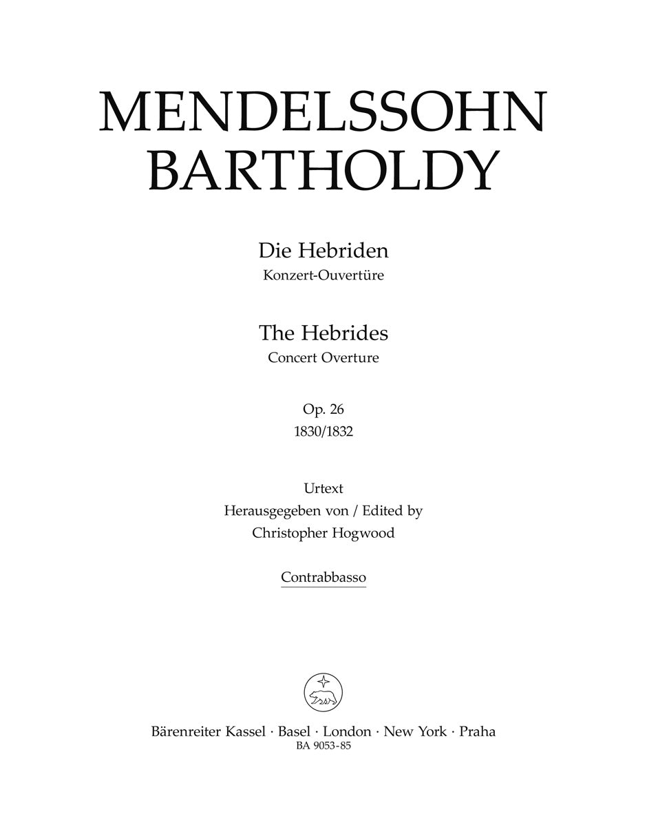 Mendelssohn, Hebriden Ov. Contrabass (Barenreiter)