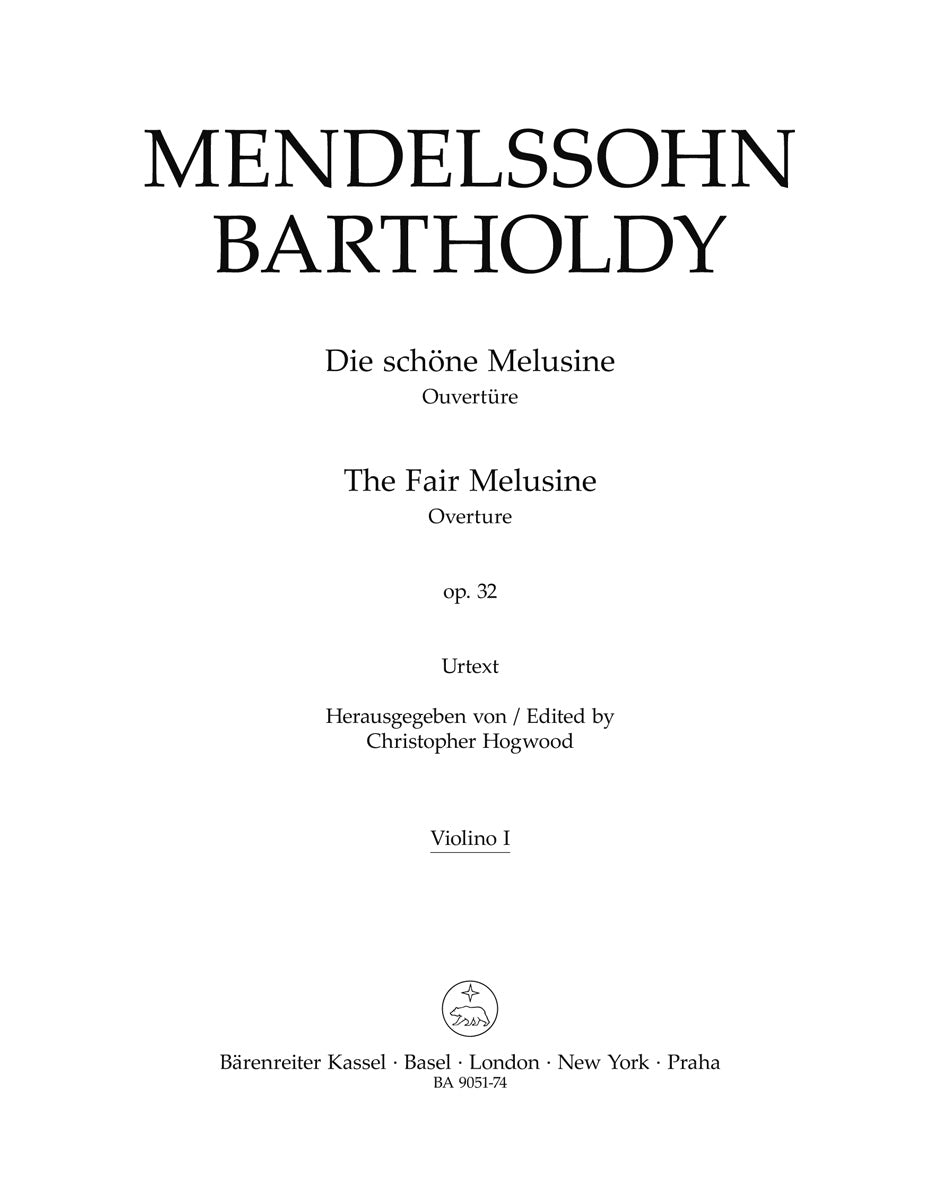 Mendelssohn, Schone Melusine Violin I (Barenreiter)